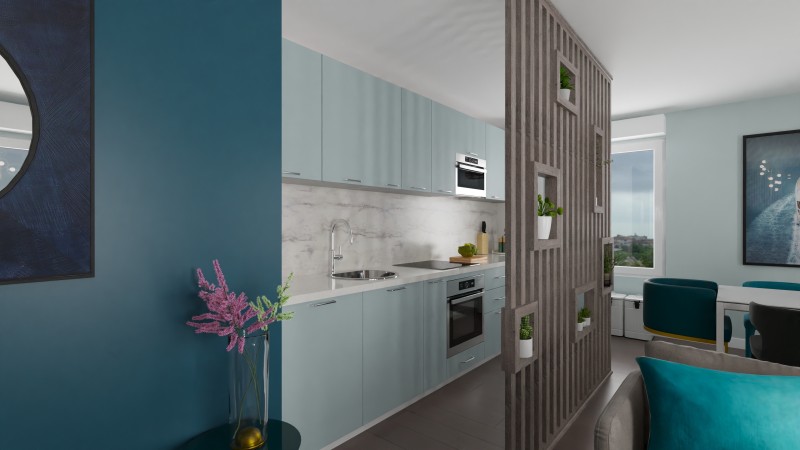 agencement et decoration interieure cuisine appartement T3 à Saint-Germain-en-Laye 78100