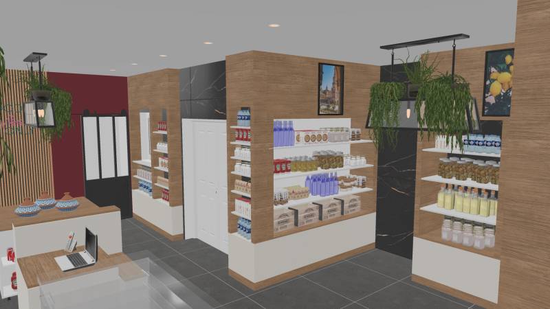 3D épicerie boucherie local commercial 92 Hauts de Seine Neuilly sur seine