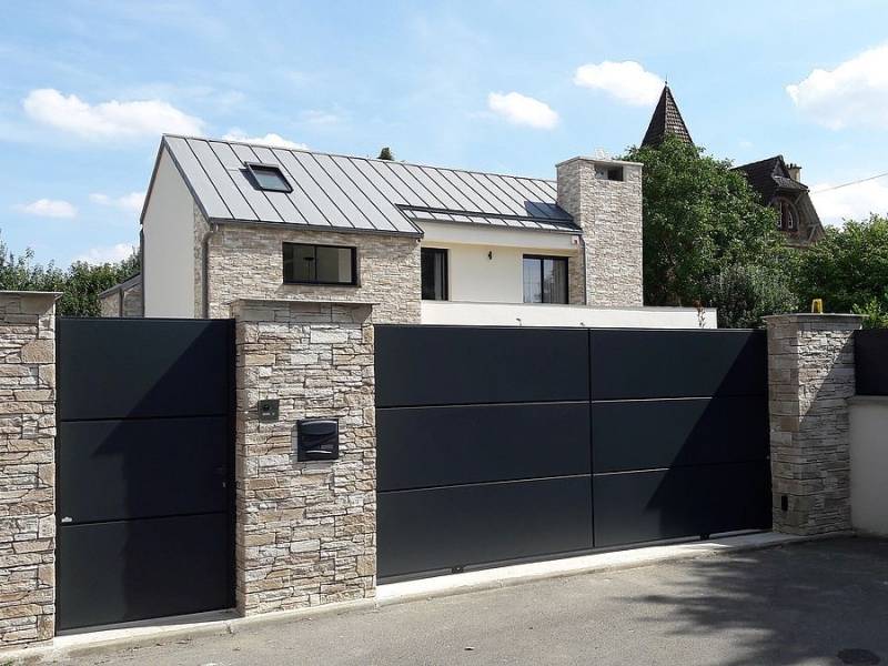 renovation totale maison et portail coulissant moderne les Yvelines 78 versailles 78000