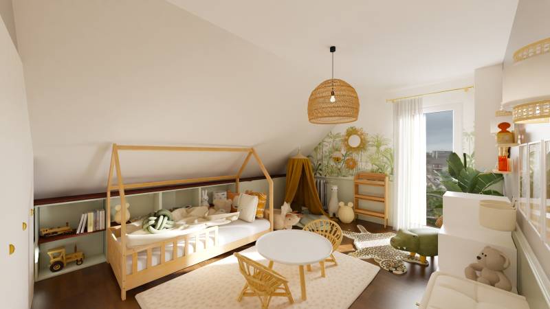 A Saint Nom la Bretèche (78): Chambre d’enfant de 20m2 sur mesure un cocon ludique et évolutif.