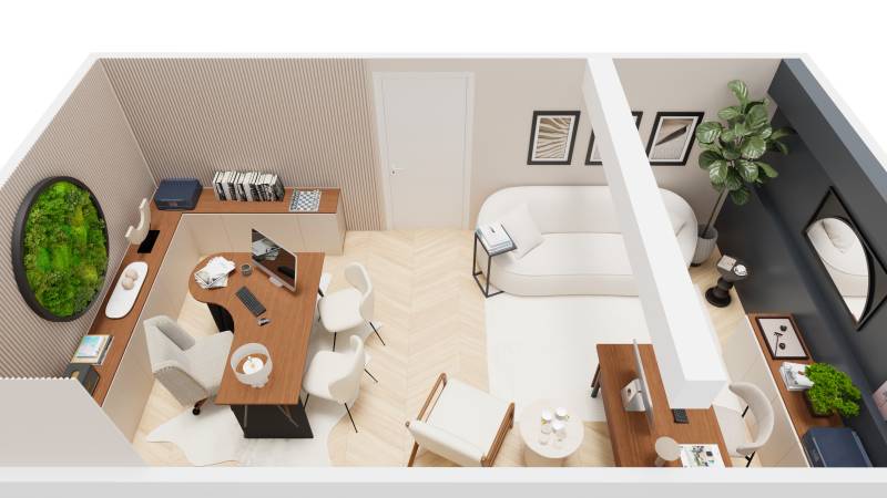 amenagement 3D bureau professionnel Neuilly sur seine 92200