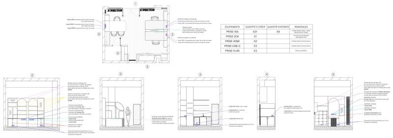 plan électrique aménagement bureaux professionnels locaux commerciaux paris6