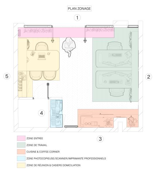 zonage optimisé et design sur mesure pour un espace professionnel paris 6ème