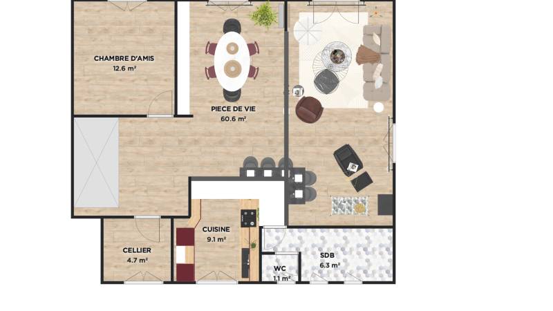 plan 2D agencement amenagement et decoration interieure versailles maison Yvelines 78