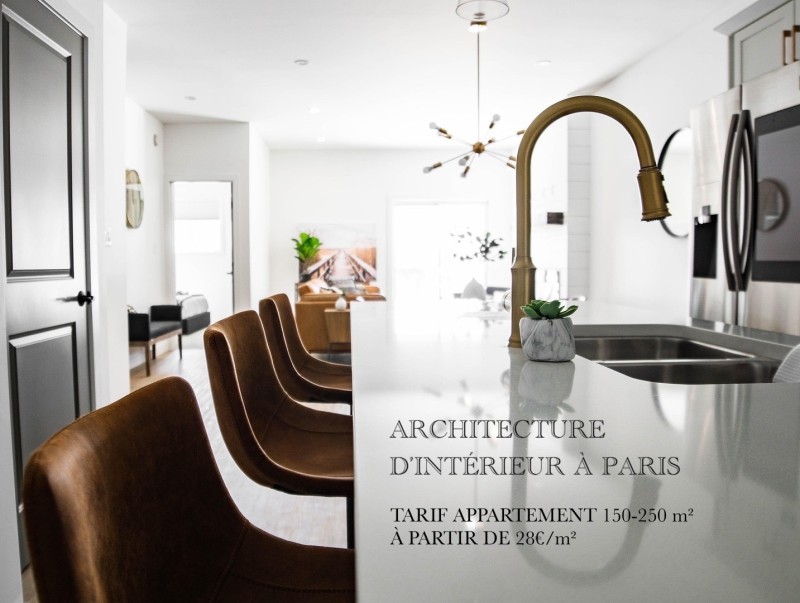 prix au m2 architecture interieure appartement ou maison paris et ile de France 