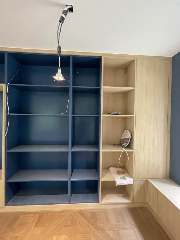 Ensemble meuble TV et bibliothèque sur mesure Paris 16e